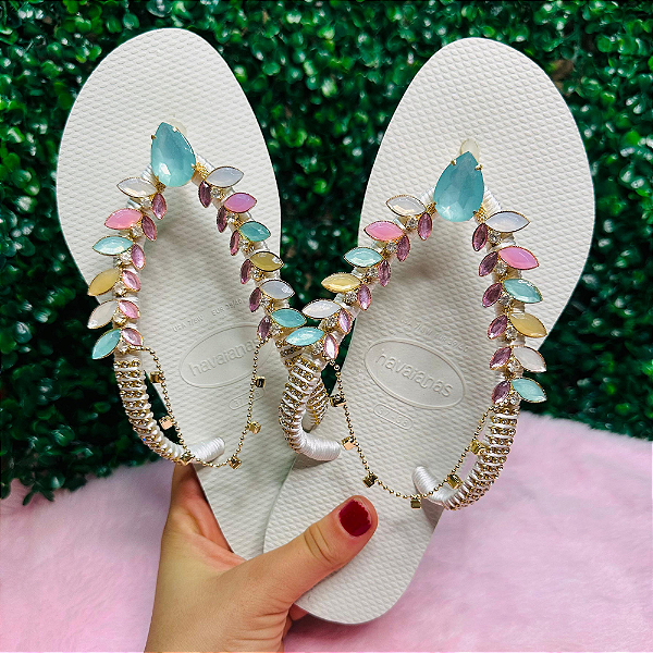 Chinelo Havaianas Decorado Slim - Pureza Reluzente
