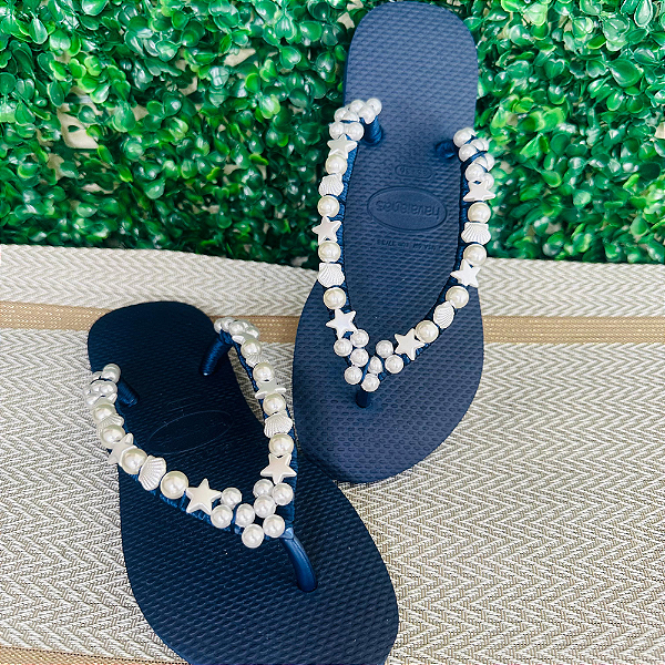 Chinelo Havaianas Decorado Top - Pedras Estreladas