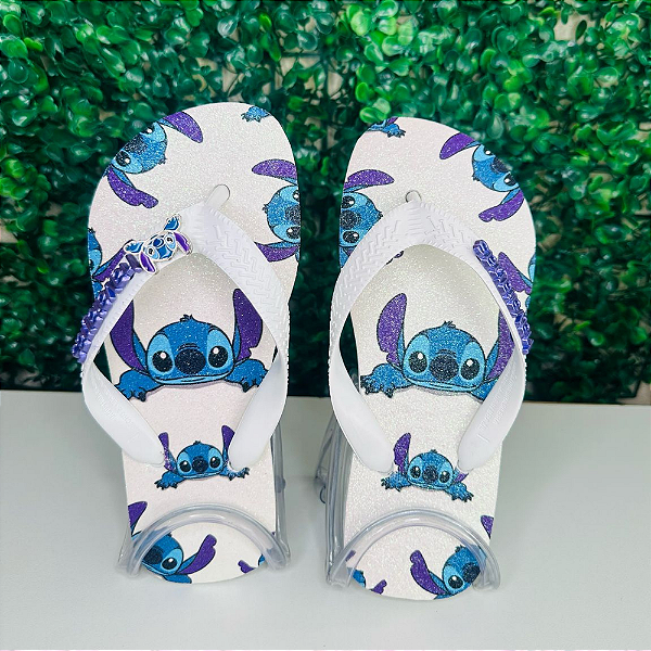 Chinelo Havaianas Decorado Top Infantil - Mundo do Stitch