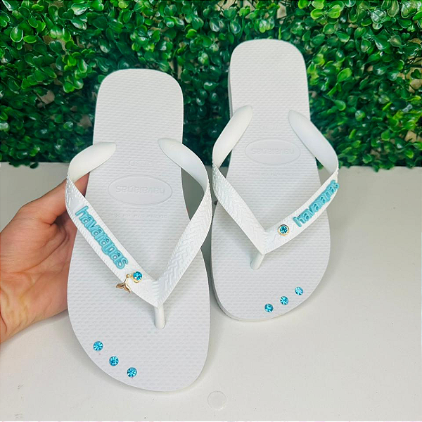 Chinelo Havaianas Original Decorado Top - Brilho Rosa