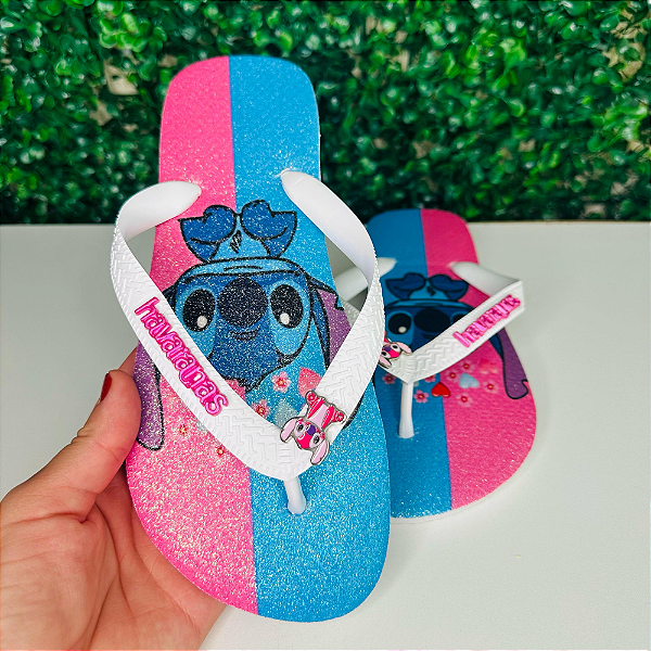 Chinelo Havaianas Decorado Top - Stitch Love