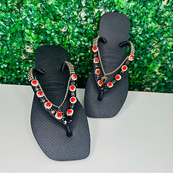 Chinelo Havaianas Decorado Square - Minnie Red