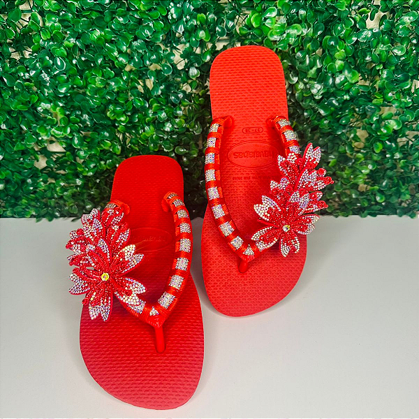 Chinelo Havaianas Top Decorado - Brilho Vermelho