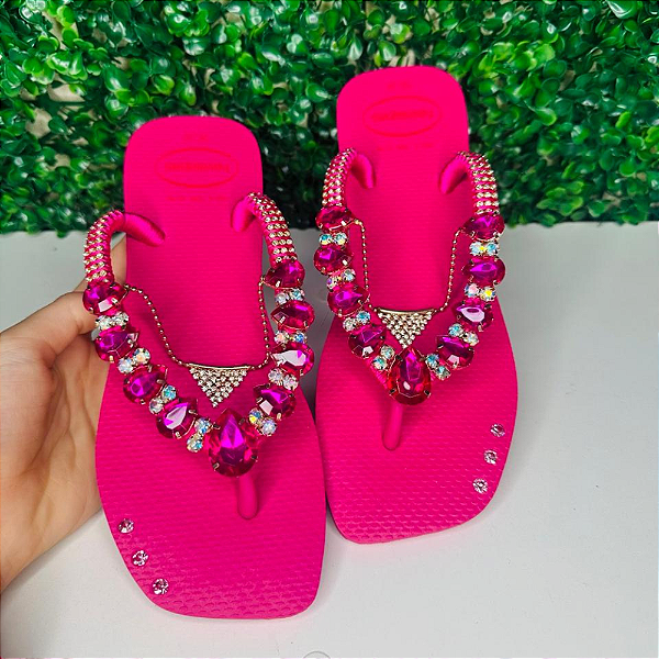 Chinelo Havaianas Decorado Square - Pink Star