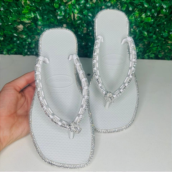 Chinelo Havaianas Decorado Square - Branca neve