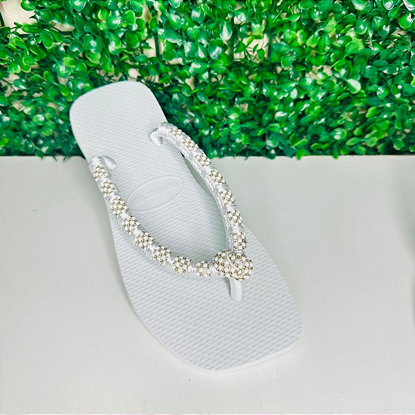 Chinelo Havaianas Decorado Square - Pontinhos Neve