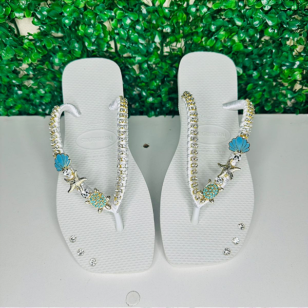 Chinelo Havaianas Decorado Square - Tartarugas