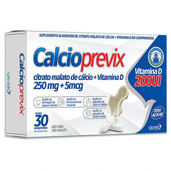 Calcioprevix 250Mg 30 Capsulas Calcio + Vit D Airela