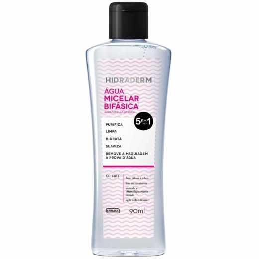 Água Micelar Bifásica Hidraderm 5 Em 1 Com 90Ml Farmax