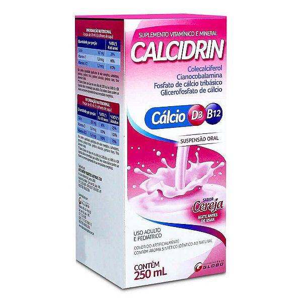 Calcidrin Sus 250 Ml Vitamina+Calcio Globo