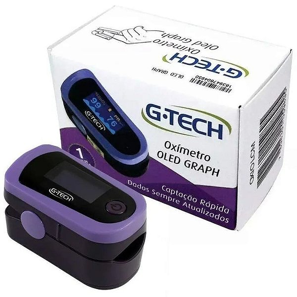 Oxímetro Digital De Pulso Portátil De Dedo G-Tech Oled Graph