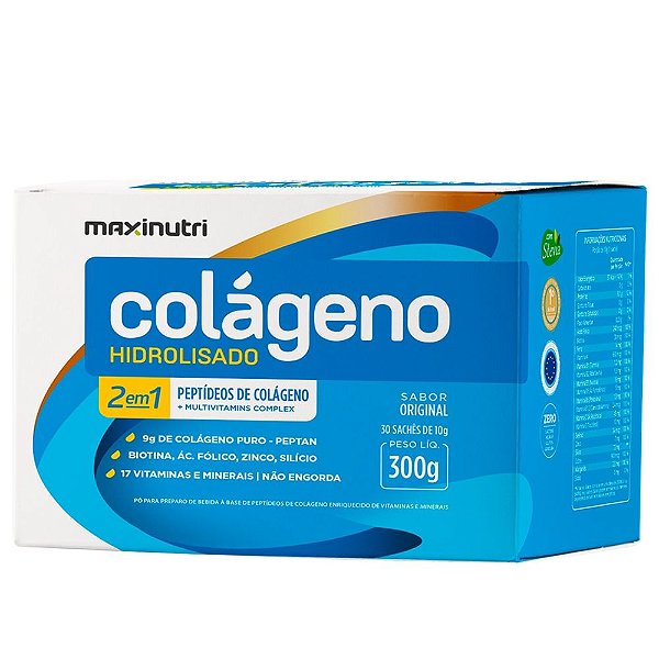 Colágeno Hidrolisado 2Em1 Sachê - Original 30X10G Maxinutri