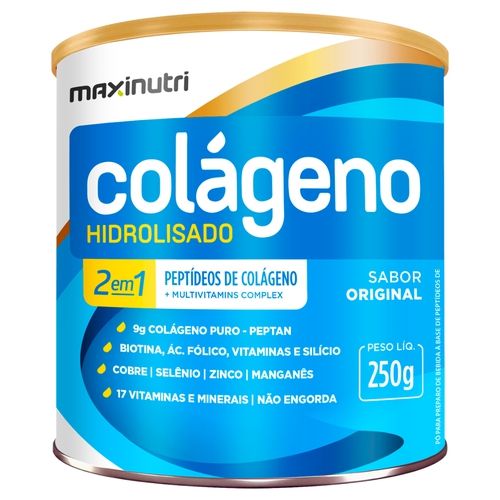 Colágeno Hidrolisado 2 Em 1 Em Pó - 250G Original Maxinutri
