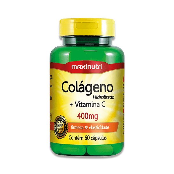 Colágeno Hidrolisado + Vitamina C 400Mg 60 Cáps - Maxinutri