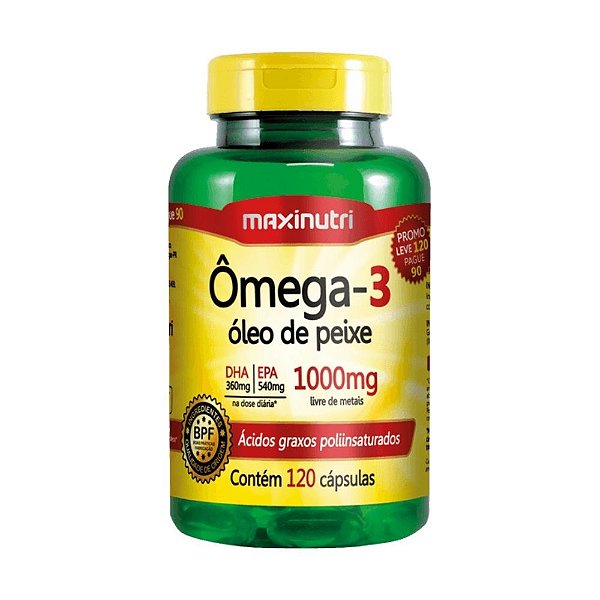 Ômega 3 Óleo De Peixe 120 Cápsulas - Maxinutri