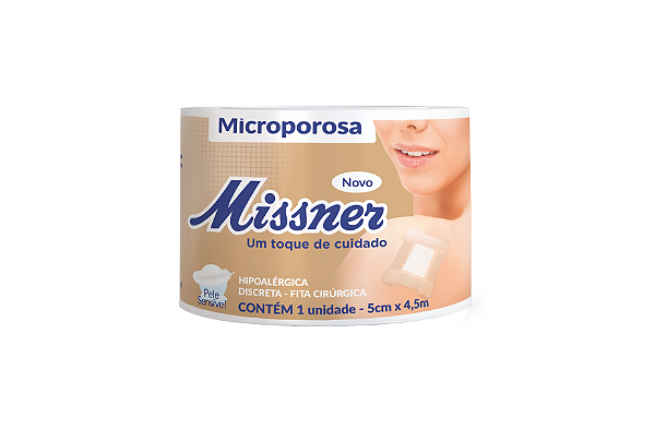 Fita Microporosa Bege Missner 5Cm X 4,5M
