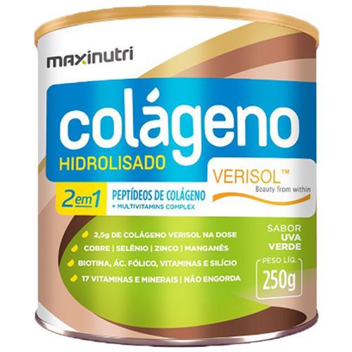 Colágeno Hidrolisado Verisol 2 Em 1 Uva Verde 250G - Maxinutri