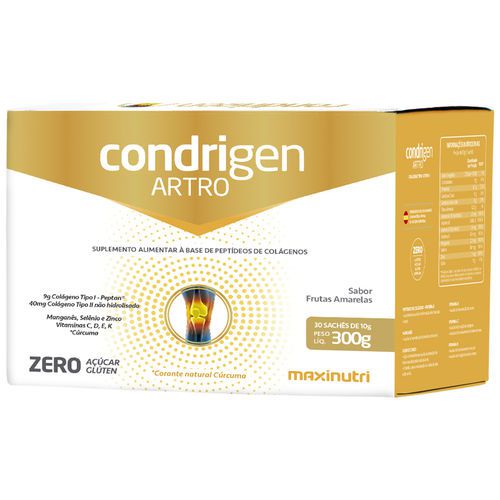 Condrigen Artro Colágeno Tipo 1 E 2 Sachê - Frutas Amarelas Maxinutri