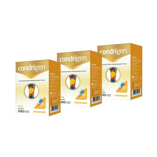 Kit 3X Condrigen 40Mg Colágeno Tipo Ii 30 Cápsulas Maxinutri