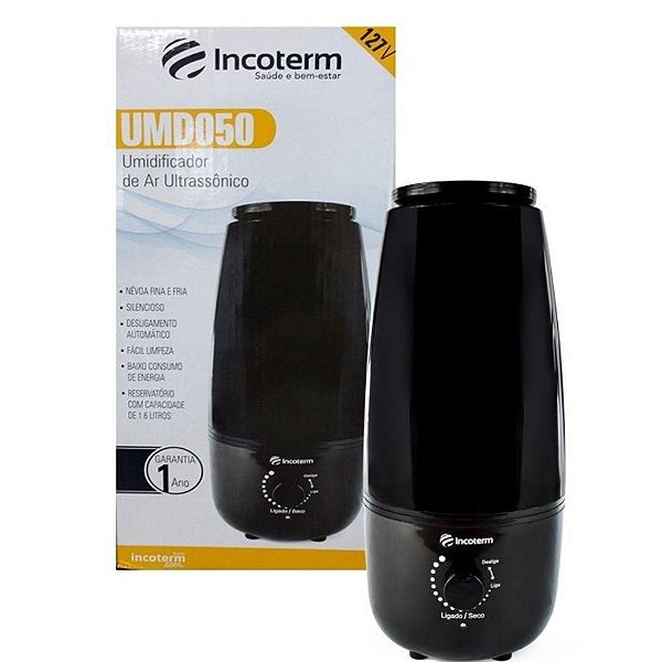 Umidificador De Ar Ultrassônico 1.6L Preto Umd050 Incoterm