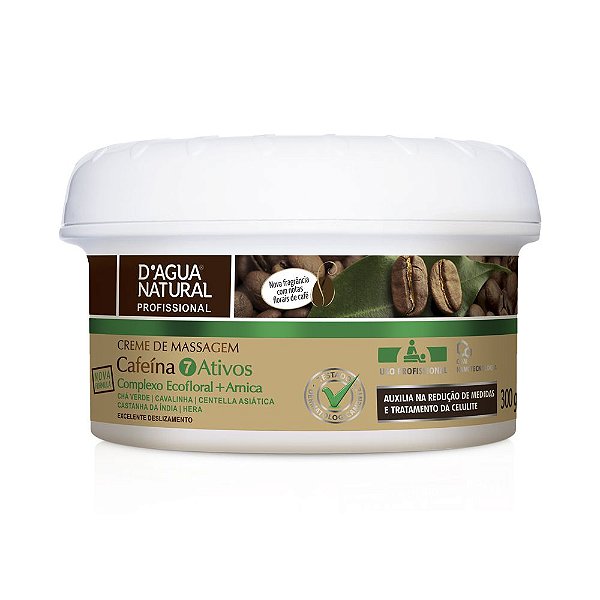 Creme De Massagem Cafeína 7 Ativos 300G - D'Agua Natural