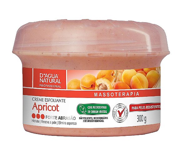 Creme Esfoliante Apricot Forte Abrasão 300G D'Agua Natural