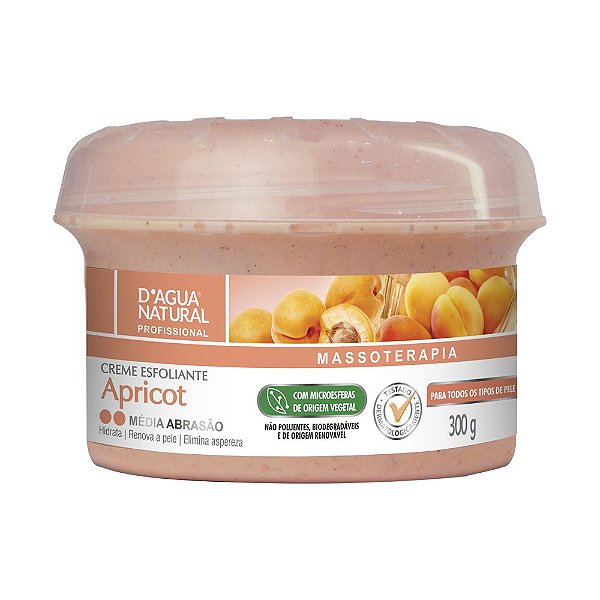 Creme Esfoliante Apricot Média Abrasão 300G D'Agua Natural