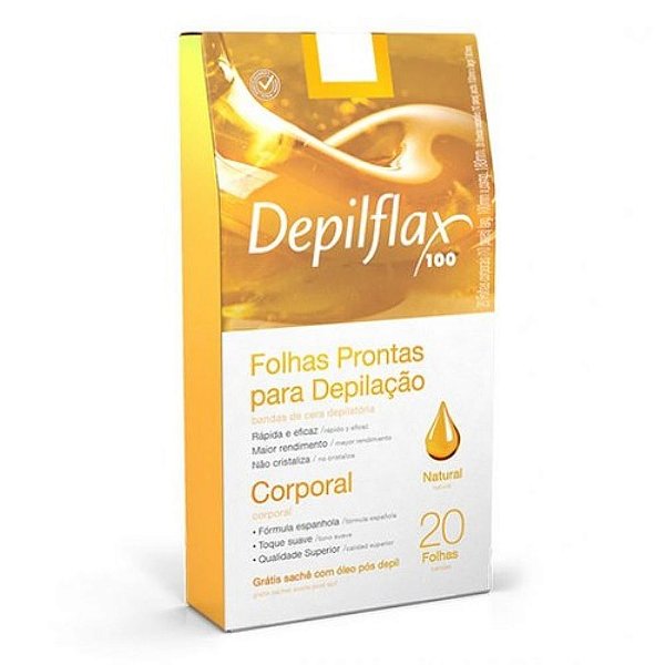 Folhas Prontas Corporais C/ 20 Uni. Natural Depiflax