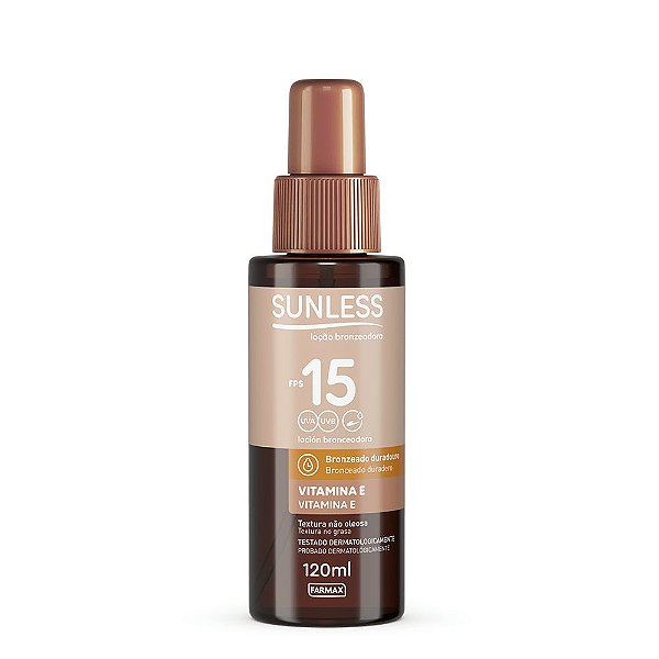 Loção Bronzeadora Fps 15 Sunless 120Ml Farmax
