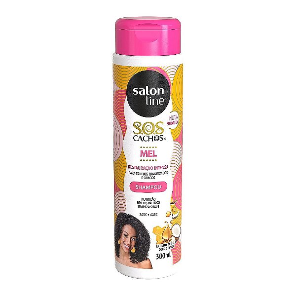 Shampoo Sos Cachos Mel Cachos Intensos Salon Line 300Ml