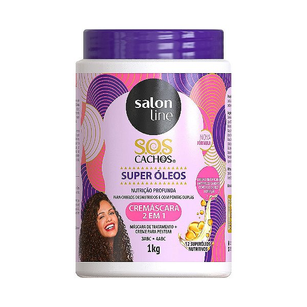 Cremáscara 2 Em 1 Sos Cachos Super Óleos 1Kg - Salon Line
