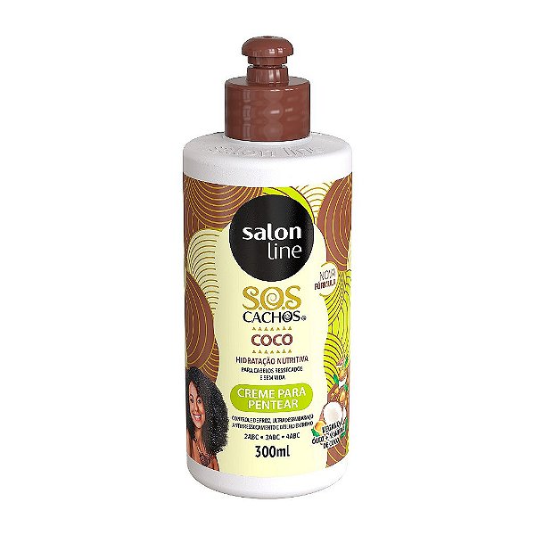Creme Para Pentear S.O.S Cachos Coco Tratamento Profundo 300Ml - Salon Line