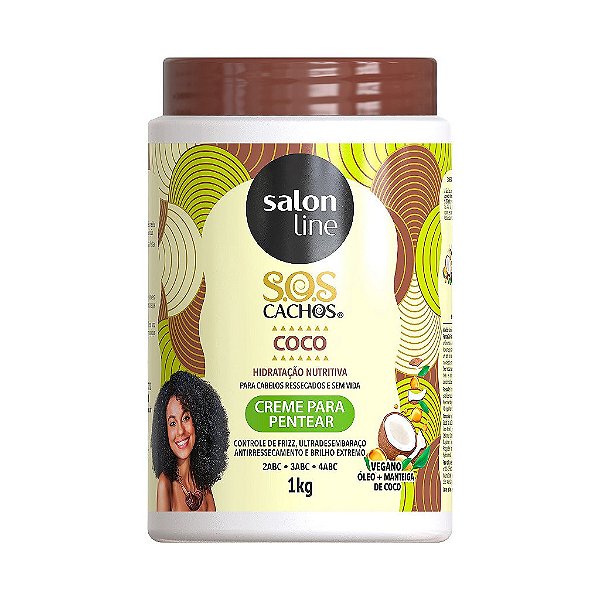 Creme Para Pentear Sos Cachos Coco Tratamento Profundo 1Kg - Salon Line