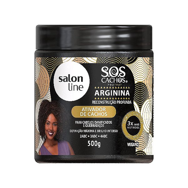 Ativador De Cachos Sos Cachos Arginina Reconstrução Salon Line 500G
