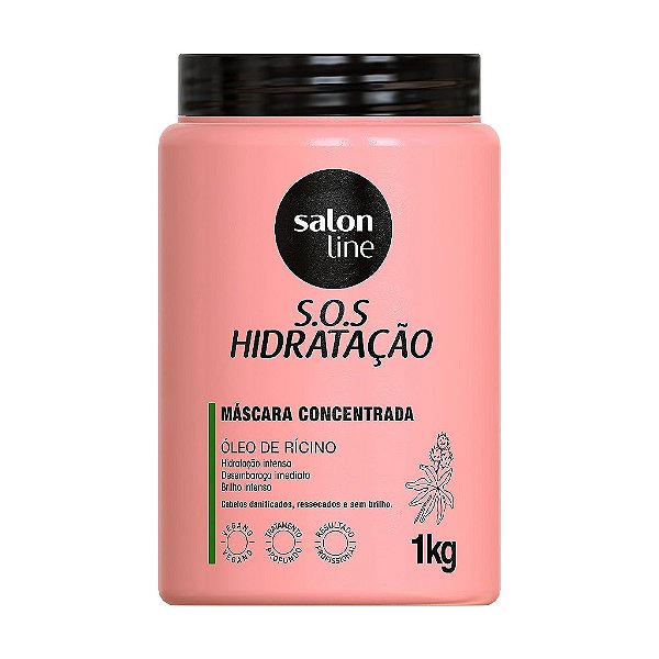 Máscara S.O.S Hidratação Óleo De Rícino Salon Line 1Kg