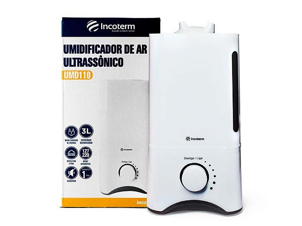 Umidificador De Ar Ultrassônico Umd110 Branco 3L Bivolt - Incoterm