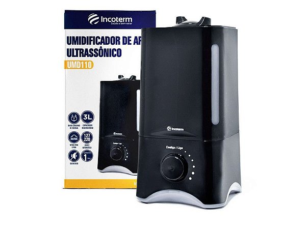 Umidificador De Ar Ultrassônico Umd110 Preto 3L Bivolt - Incoterm