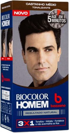 Tonalizante De Cabelo Masculino Biocolor Homem Bozzano Castanho Médio