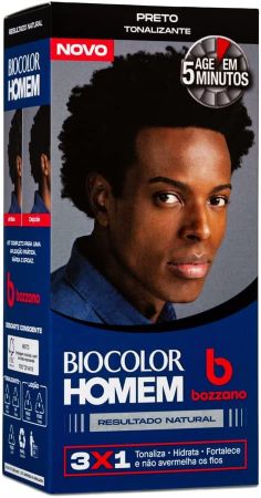 Tonalizante De Cabelo Masculino Biocolor Homem Bozzano Preto