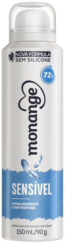 Desodorante Aerossol Antitranspirante Sensível Monange- 150Ml