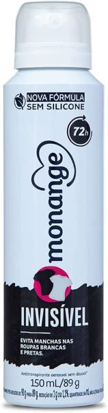 Desodorante Aerossol Antitranspirante Monange Feminino Invisível 150Ml
