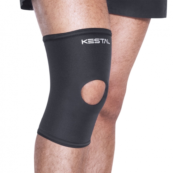Joelheira Com Orifício Preto M- Kestal
