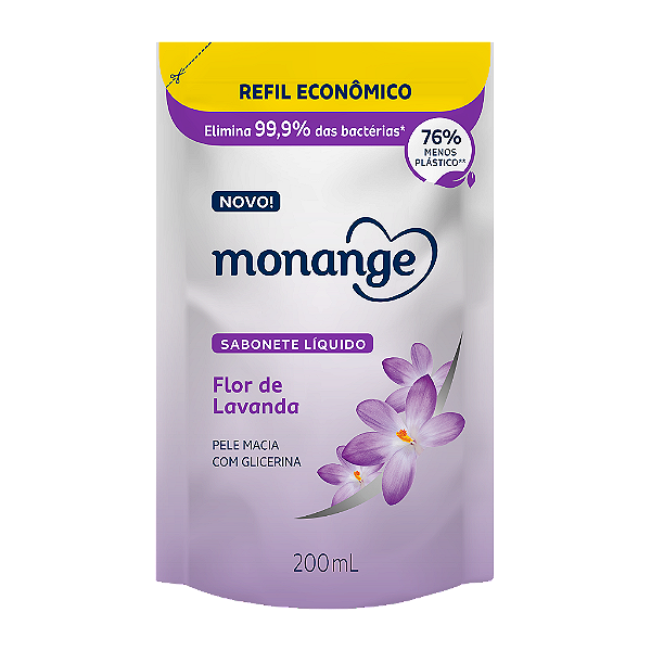 Refil Sabonete Líquido Monange Flor De Lavanda- 200Ml