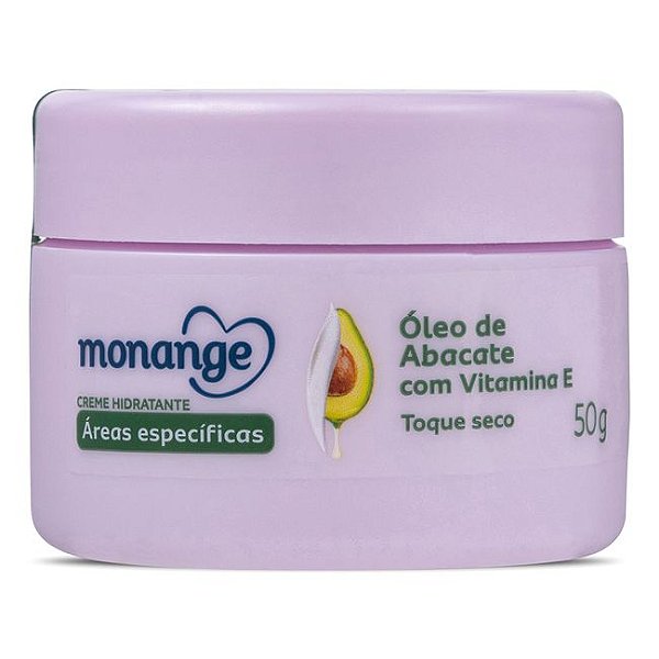 Creme Hidratante Áreas Específicas Monange Óleo De Abacate Com Vitamina E 50G