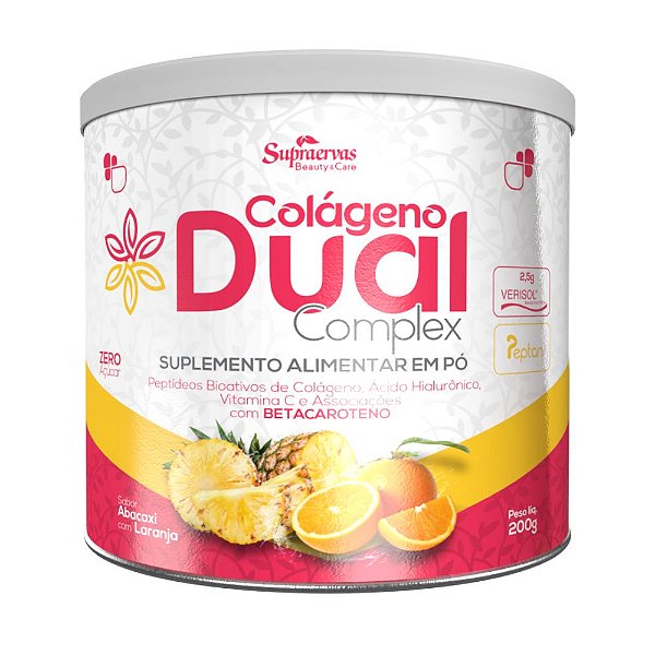 Colágeno Dual Complex - Sabor Abacaxi com Laranja - 200g