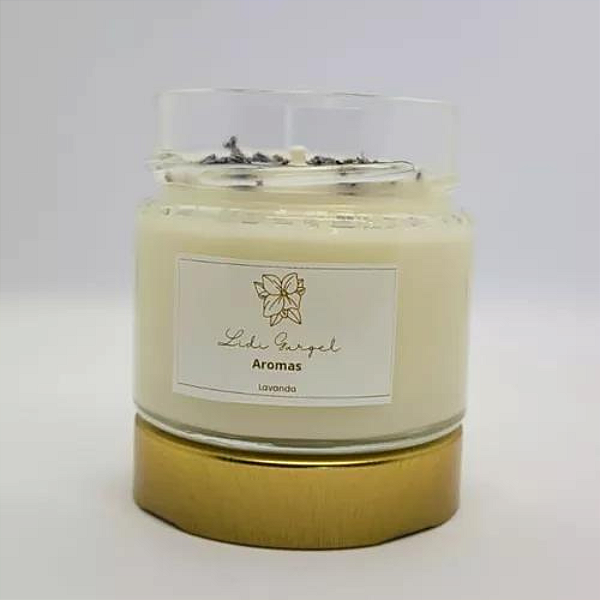 Vela Perfumada Aromática 100% Artesanal De Lavanda Pp 140g