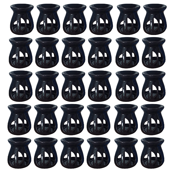 Kit 30un Difusor Rechaud/rechô Cerâmica Lua para Óleo Essencial e Wax Melts Preto