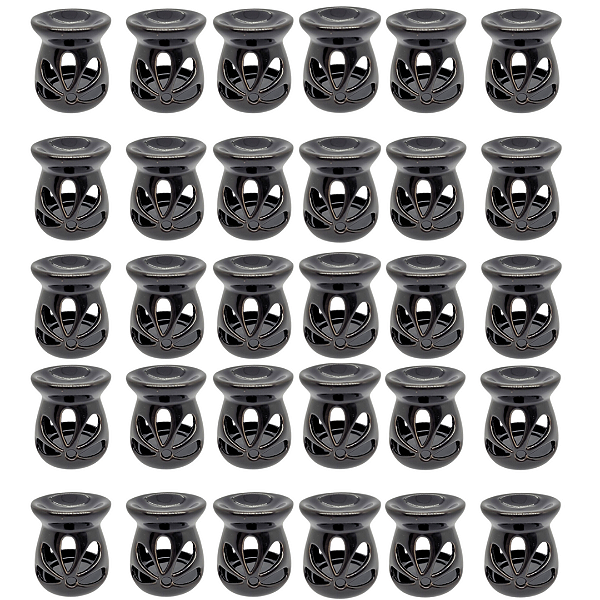 Kit 30 un Difusor Rechaud/rechô Cerâmica Flor para Óleo Essencial e Wax Melts Preto
