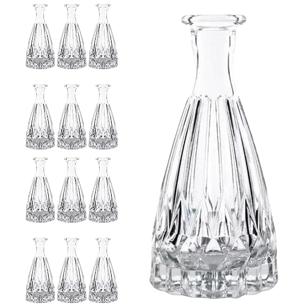 Kit 12 Vaso de Vidro Diamante 15cm Decorativo P/ Difusor de Ambientes E Arranjos De Flores
