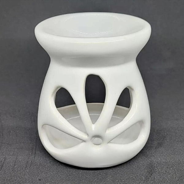 Difusor Rechaud/rechô Cerâmica Flor para Óleos Essenciais e Wax Melts Branco